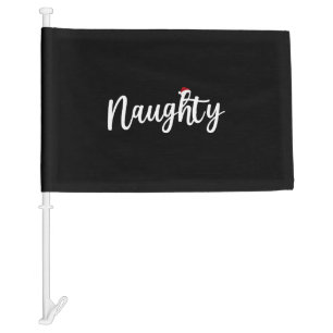 Couples Christmas Naughty Car Flag
