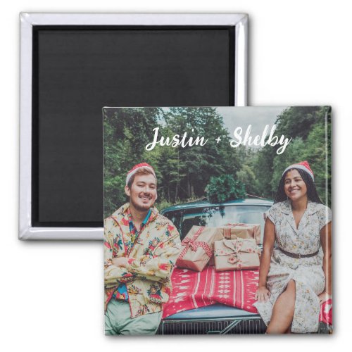 Couples Christmas Photo Magnet 