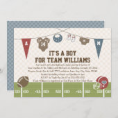 Couples Co-Ed Football Baby Shower Invitations (Front/Back)