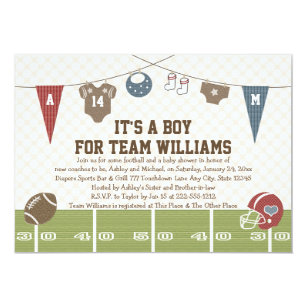 S Baby Shower Invitations Zazzle S Co Ed Football Baby Shower Invitations