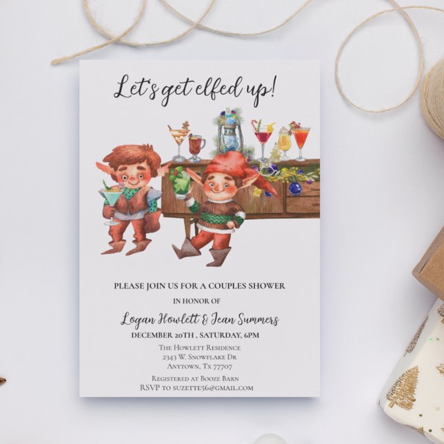  Couples Co-ed Shower Christmas Get Elfed up Funny Invitation (Creator Uploaded)