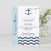 Couples Coed Wedding Shower Invitation - Nautical (Standing Front)