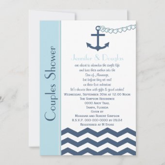 Couples Coed Wedding Shower Invitation - Nautical | Zazzle