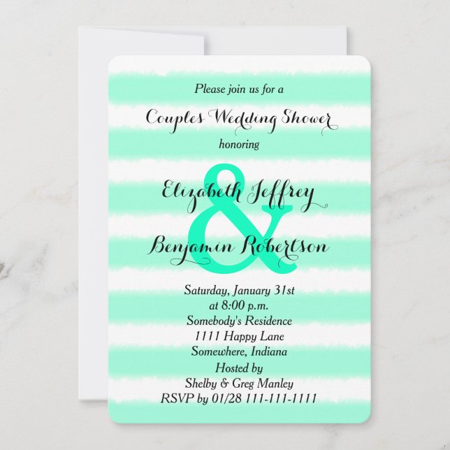 Couples Coed Wedding Shower Invitation Watercolor (Front)