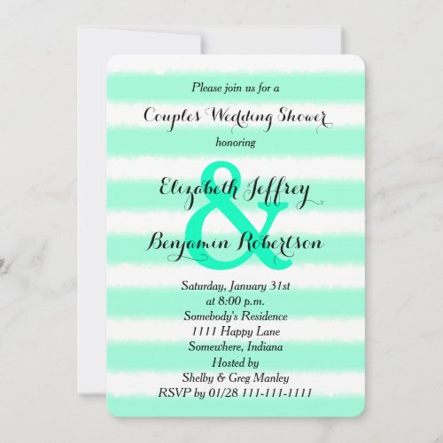 Couples Coed Wedding Shower Invitation Watercolor