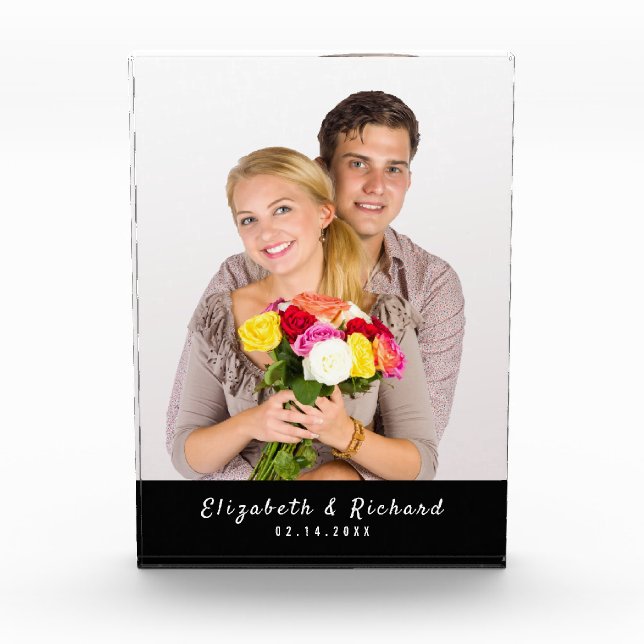 Couples Commemorative Personalized Photo Block (Front)