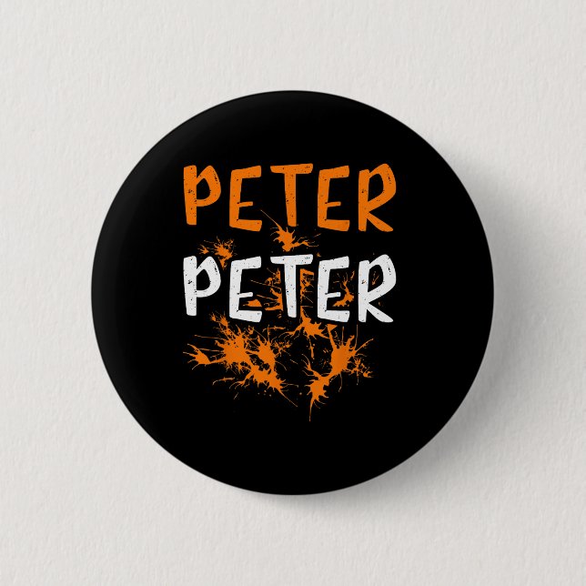 Couples Costume Peter Pumpkin Eater Splash Hallowe Button (Front)