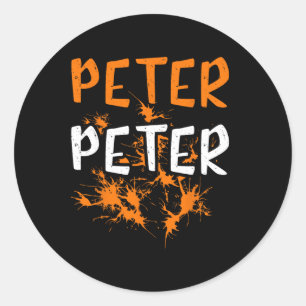 Couples Costume Peter Pumpkin Eater Splash Hallowe Classic Round Sticker