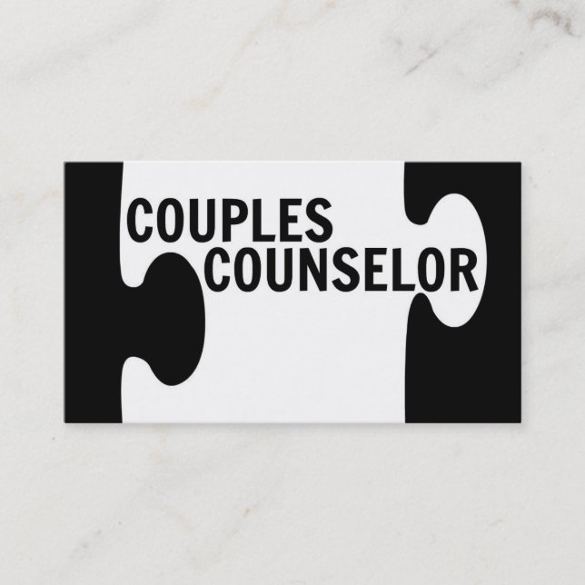 Couples Counselor Puzzle Piece Business Card (Front)