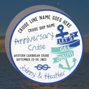 Couple's Cruise Let's Get Nauti Cabin Door Marker Car Magnet