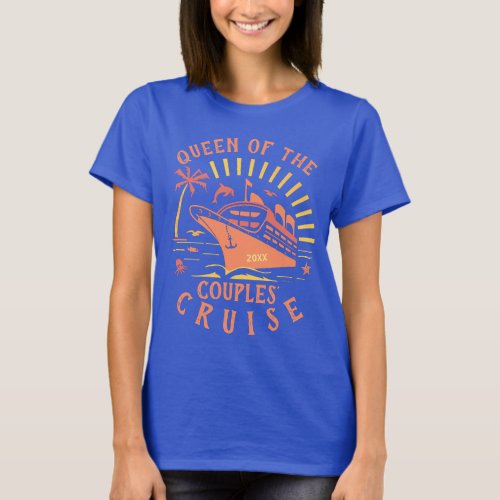 Couples Cruise Ship Vacation Personalized Queen V1 T_Shirt