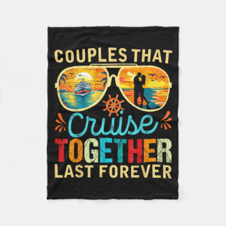 Couples Cruise Together Stay Together Illustration Fleece Blanket