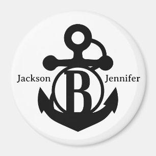 Couple's Custom B Initial Anchor Cruise Door Magnet