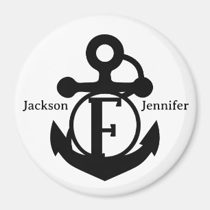 Couple's Custom F Initial Anchor Cruise Door Magnet