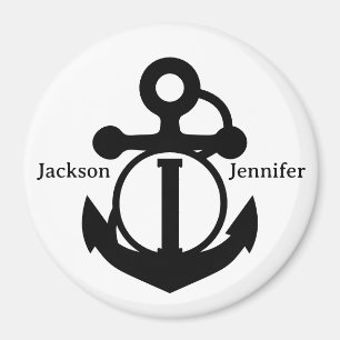 Couple's Custom I Initial Anchor Cruise Door Magnet