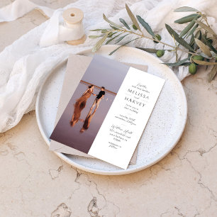 Couple's Custom Photo Modern Lettering Wedding Invitation