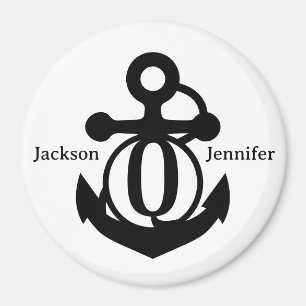 Couple's Custom Q Initial Anchor Cruise Door Magnet