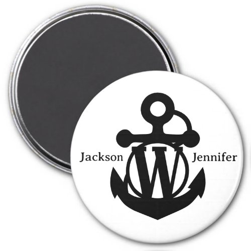 Couples Custom W Initial Anchor Cruise Door Magnet