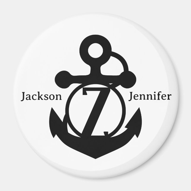 Couple's Custom Z Initial Anchor Cruise Door Magnet (Front)