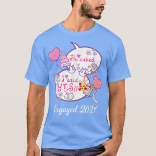 Couples Engagement Announcement Fiancee Newly Enga T-Shirt