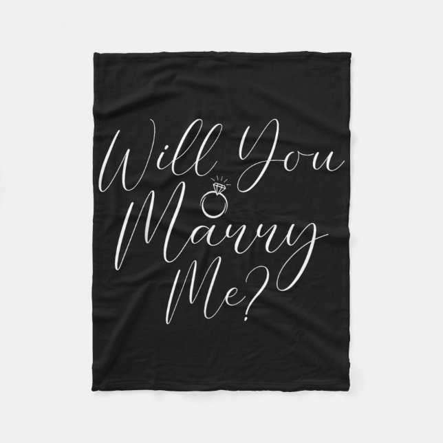 Couples Engagement Announcement Party Will You Mar Fleece Blanket (Front)