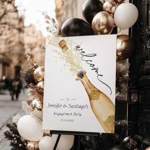 Couples Engagement Party Champagne Bottle Welcome  Foam Board