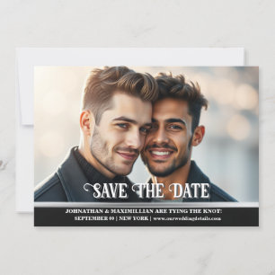 Couples engagement photo wedding announcement