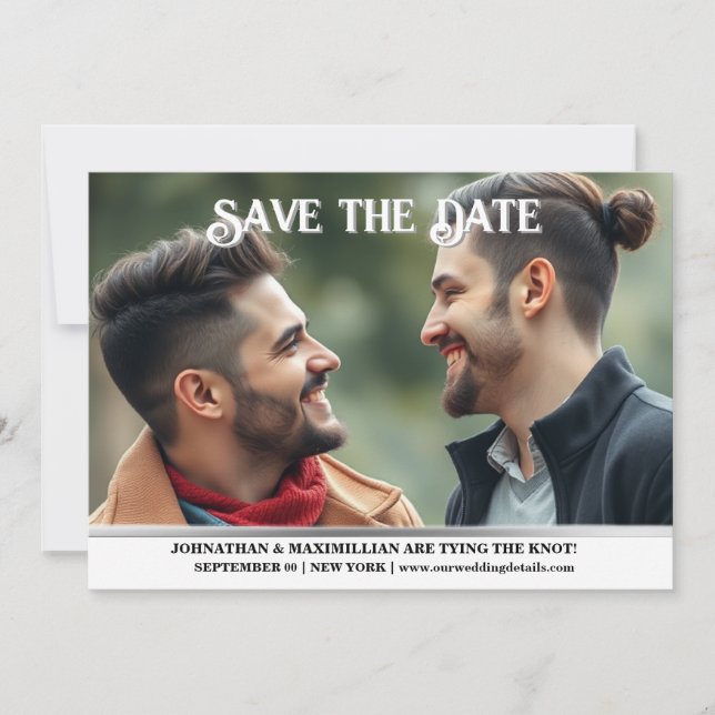 Couples engagement wedding announcement lgbtq (Front)