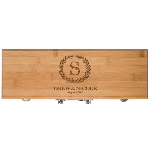 Couples Engraved Barbecue Set In Wooden Box