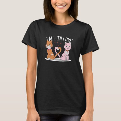 Couples Fall In Love Cat His And Her Tee