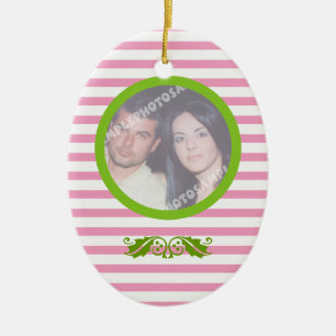 Couple's firs/1st Christmas wedding photo ornament