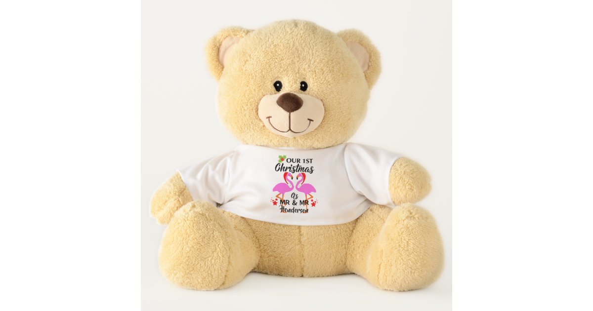 Couples First Christmas As Mr Mr Personalized Teddy Bear Zazzle Com