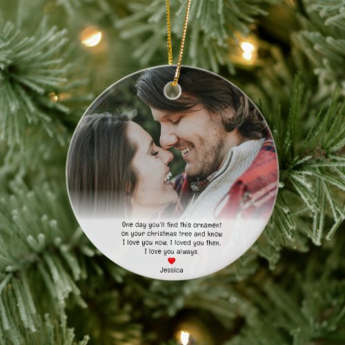 Couples First Christmas Girlfriend Anniversary Ceramic Ornament