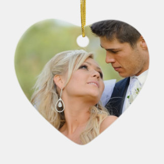 Couple's First Christmas Ornament | Monogram Photo