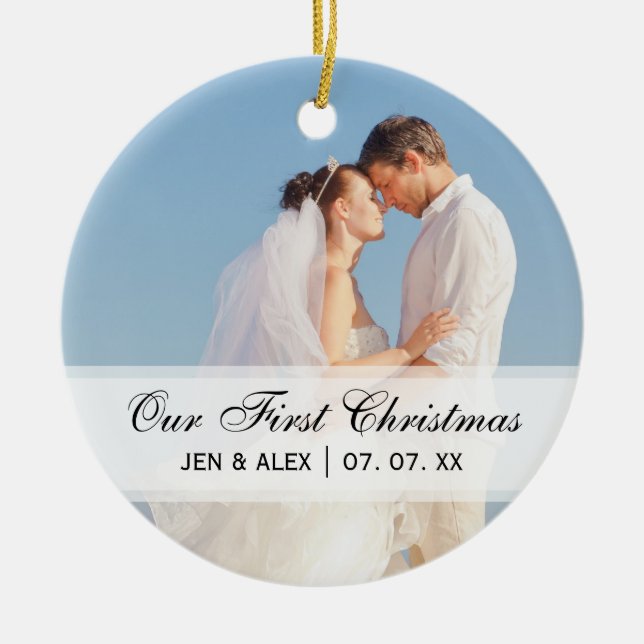 Couple's First Christmas Ornament | Photo (Front)