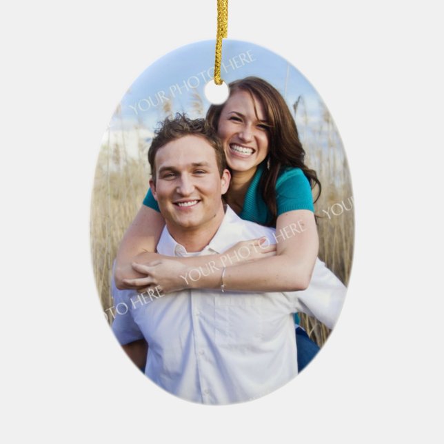 Couple's First Christmas Photo Christmas Ornament (Front)
