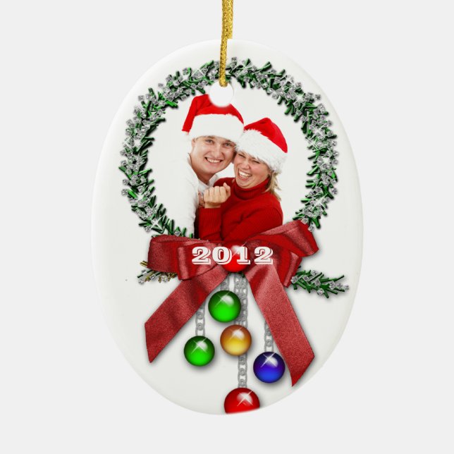 Couple's First Christmas PHOTO Ornament (Front)