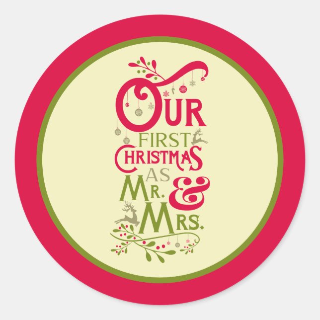 Couples First Christmas Stickers (Front)