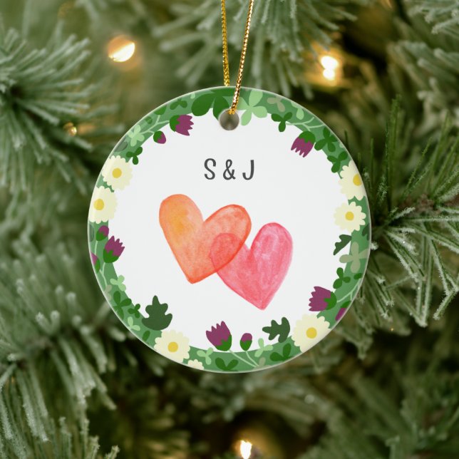 Couple's First Christmas Together Newlywed Gift Ceramic Ornament (Tree)