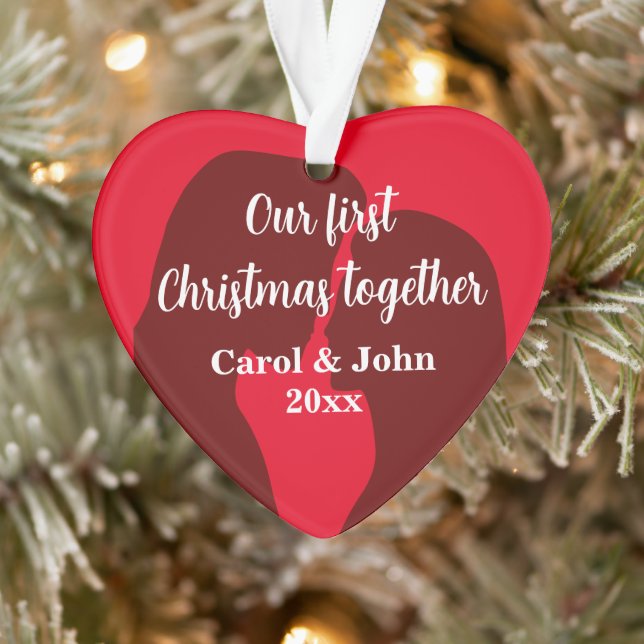 Couple's first Christmas together romantic photo Ornament (Tree)