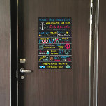 Couples First or Other Number Cruise To Do List Magnetic Dry Erase Sheet<br><div class="desc">Decorate your cabin ship door with this fun stateroom door marker. Custom cruise magnet featuring bucket list of things to do while on your cruise. Personalize with your ship name, couple's names, dates, type of itinerary, and if it's your first or tenth cruise. Please note: Not all ship's doors are...</div>