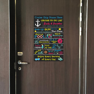 Couples First or Other Number Cruise To Do List Magnetic Dry Erase Sheet