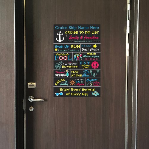 Couples First or Other Number Cruise To Do List Magnetic Dry Erase Sheet