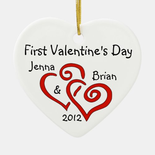 Couples First Valentines Day Ornament