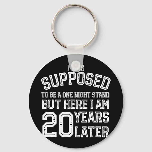 Couples Funny 20th 20 Year Anniversary Husband Wif Keychain (Front)