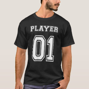 Couples Gamer Gaming Player 01 Print on back King T-Shirt