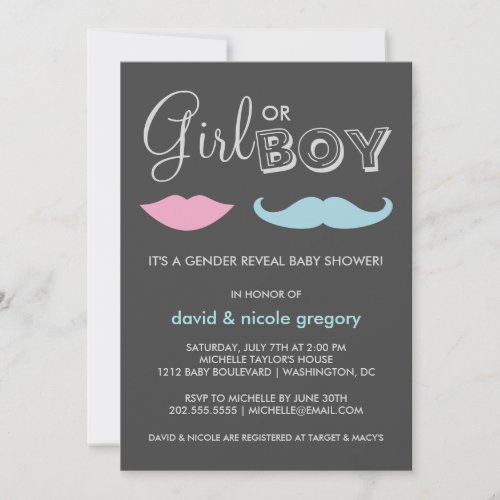 Couples Gender Reveal Baby Shower Cards