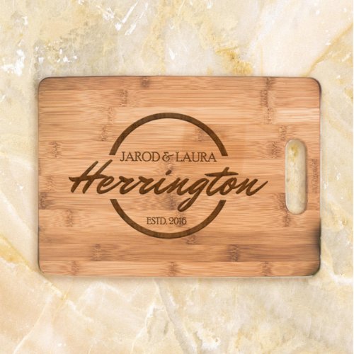 Couples Gift Cutting Board with Custom Names