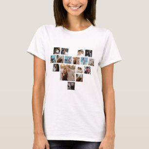 Couples Gift Valentine's Day Heart Photo Collage T-Shirt