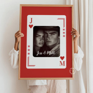 Couples Gift, Western Poker Card Personalized Poster